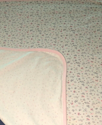 Precious First's by Carter's Cotton Infant Swaddle Blanket Pink White Floral - Picture 4 of 6