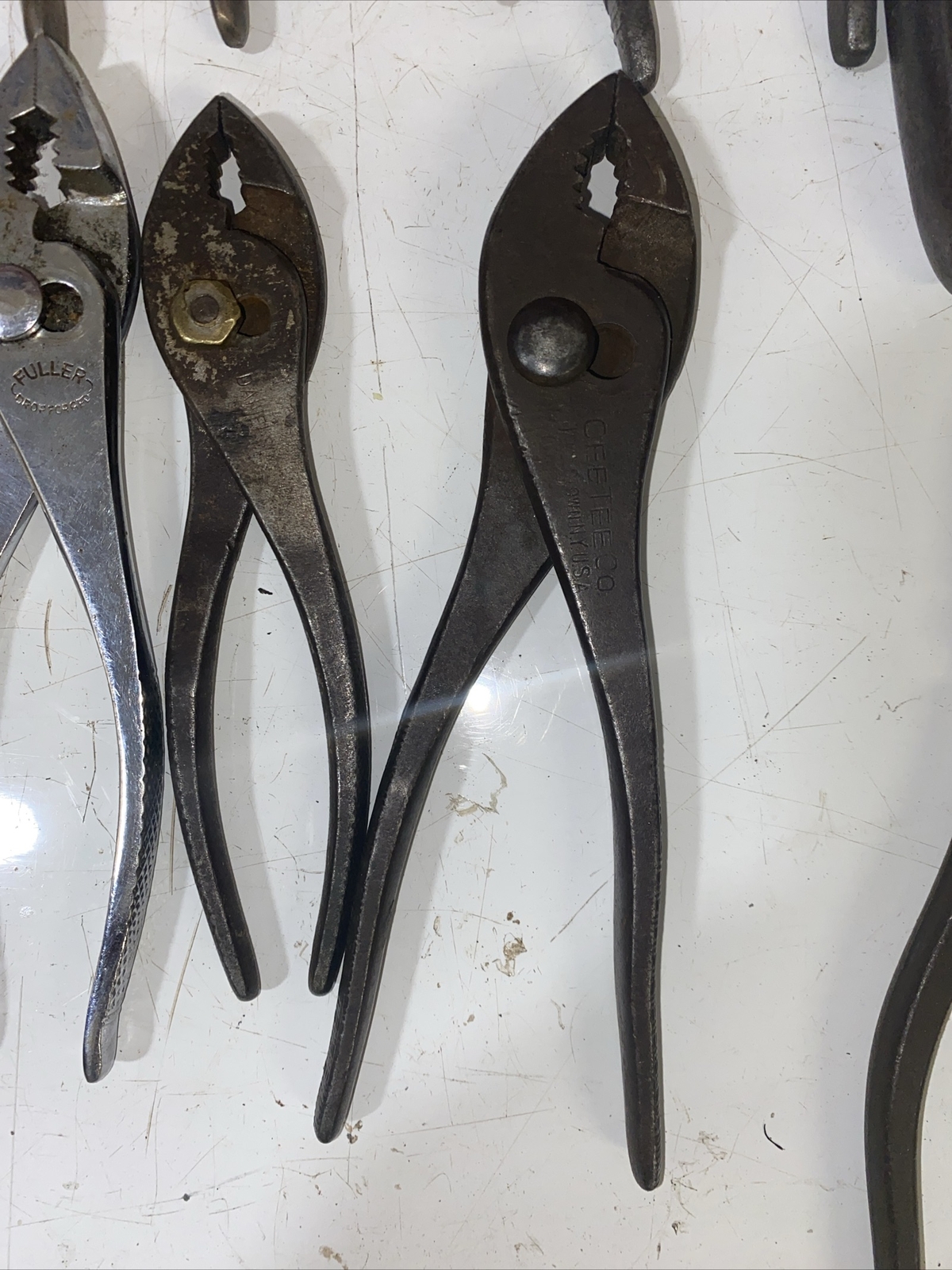 Lot 15 Vintage pliers Lineman Cutters CEE TEE ,Jp Danielson, Fuller