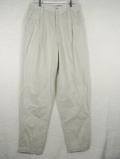 Eddie Bauer khakis pants Womens size 14 regular tapered high rise pleated front
