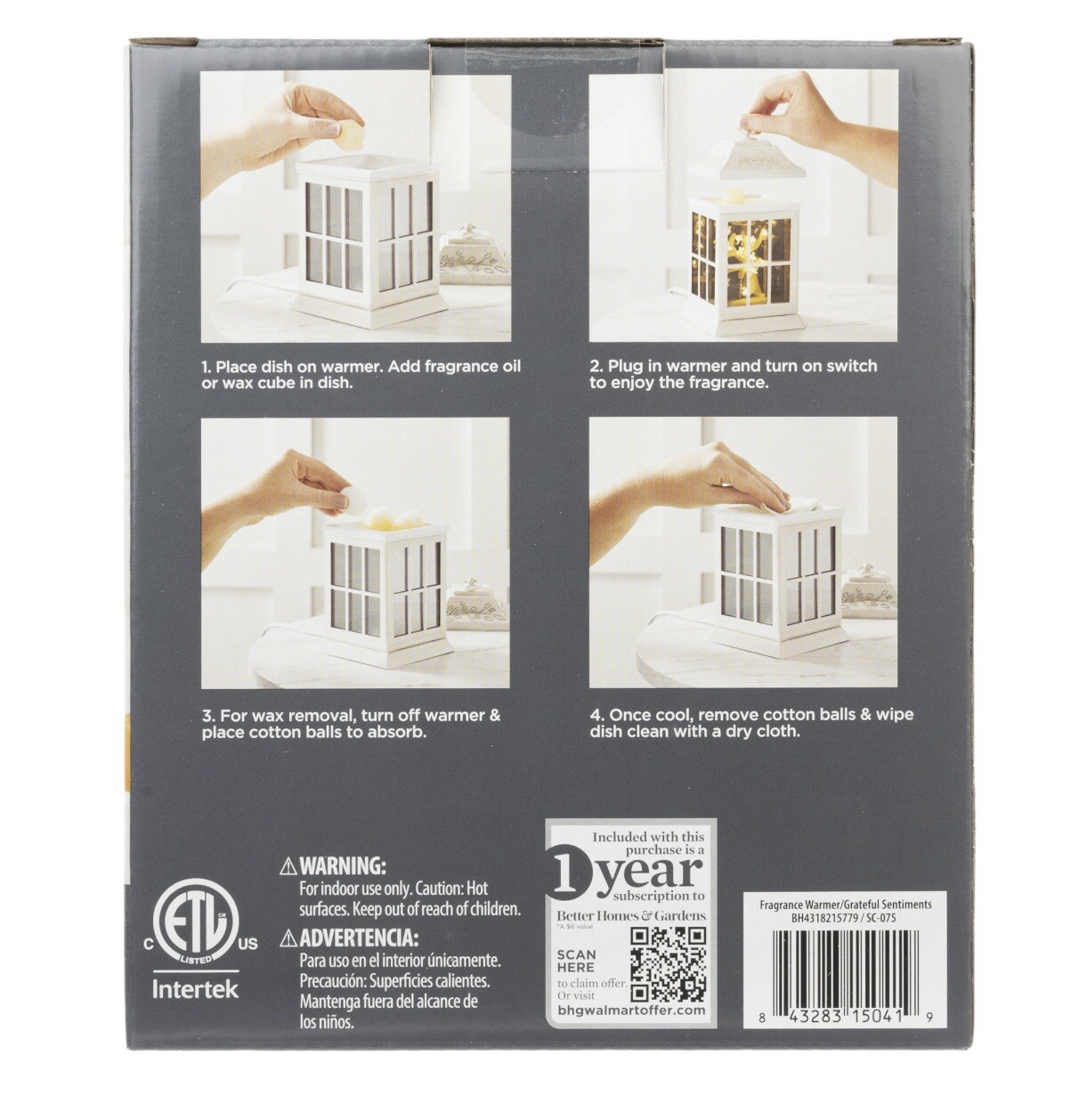 Better Homes and Gardens, “grateful” Scented Wax Warmer. eBay