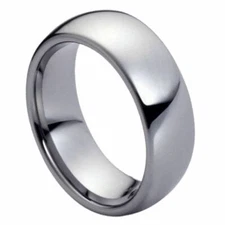 Free personalized Tungsten Carbide 7mm High Polished Classic Domed Band  Ring