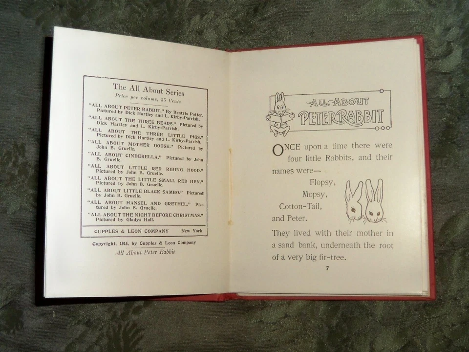 1914 BEATRIX POTTER'S ALL ABOUT PETER RABBIT, CUPPLES & LEON FIRST in DJ, SCARCE Foto 4 de 4