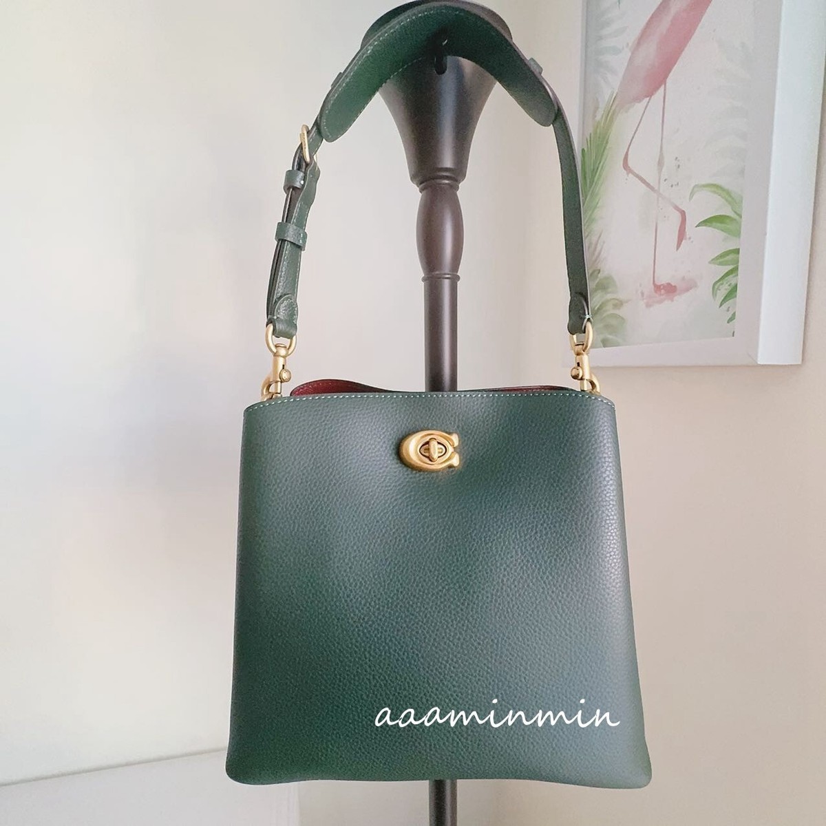NWT C3766 Coach Willow Bucket Bag In Colorblock Amazon Green Multi