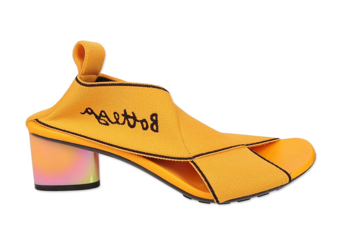 BOTTEGA VENETA 302477 Flex Elastic Sandals Orange Size 37.5