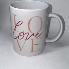 15 oz Love Coffee Mug Pink Love Cup Sublimated Design Red Heart Gift Mug