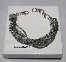 Silpada Silver Multi Strand Chain "Talk of The Town" Statement Bracelet B1702