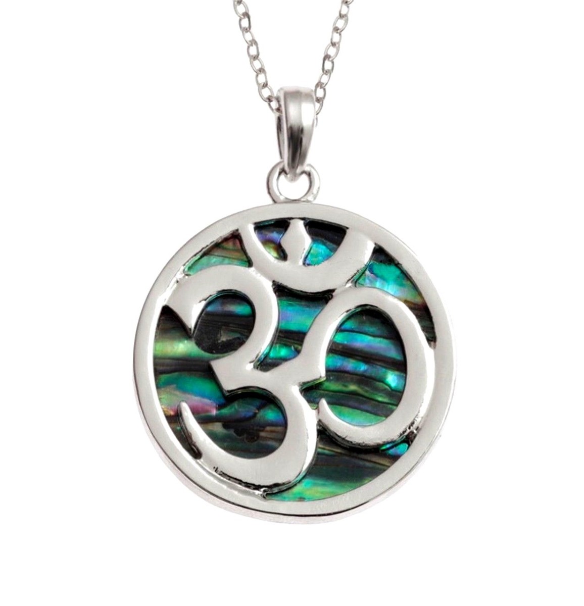 Collier Pendentif Paix En Coquille D'ormeau (Abalone) – 46 Cm – Chaîne Ronde – Boîte Cadeau