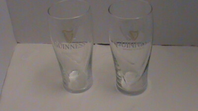 Guinness Irish Beer Embossed Harp Logo Brewed in Dublin , PAIR, NS35