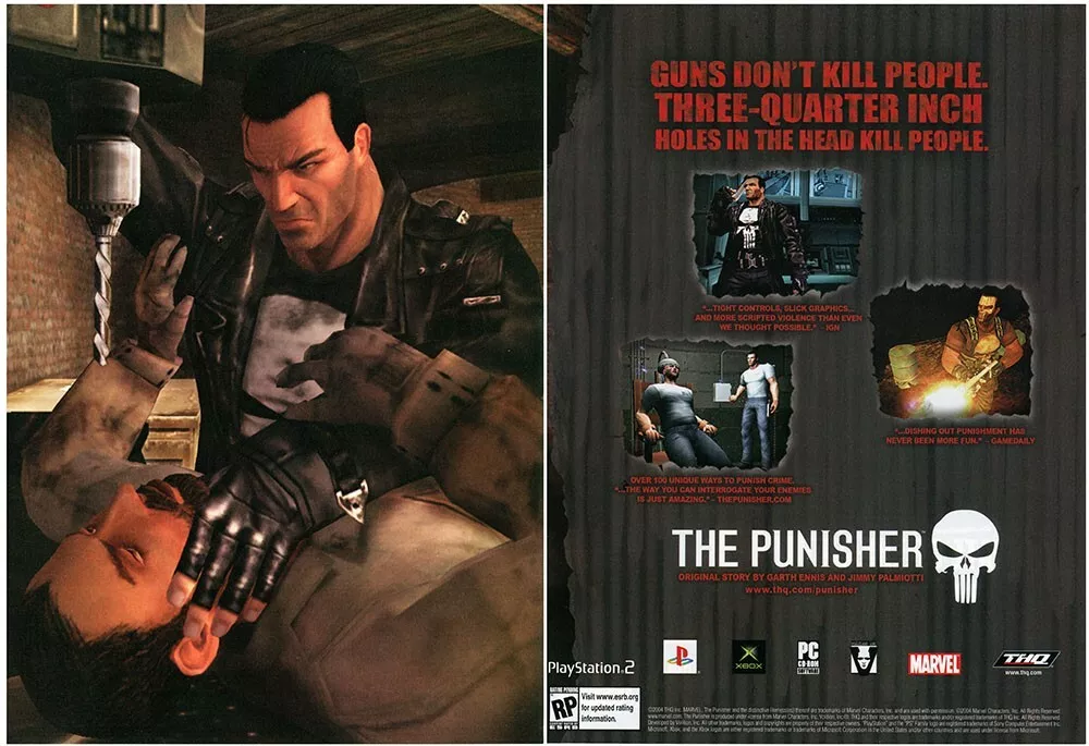 The Punisher PS2 XBox Original 2004 Ad Authentic Video Game Promo