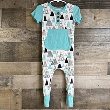 Loving Little You Baby Bamboo Clothes SZ 2-3T Crescent Zipper Romper 1pc Outfit