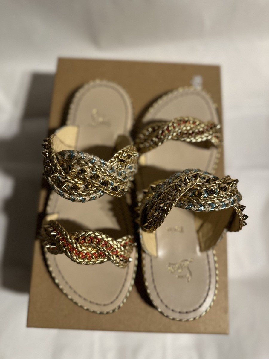 Christian Louboutin Normandie Flat Rope Studs Slides Shoes Shoe 36