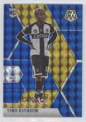 2020-21 Panini Mosaic Serie A Blue Mosaic Prizm 77/99 Yann Karamoh #64 ey6