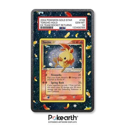 Torchic Gold Star 108/109 - Case mit erweitertem Artwork für Grade Cards Case