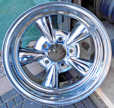 1971 Cal Chrome 14 X 6 Supreme Style 5-spoke Mag Wheel. 5 Lug X 4.75 Bp. 1971 Cal Chrome 14 X 6 Supreme Style 5-spoke Mag Wheel. 5 Lug X 4.75 Bp.