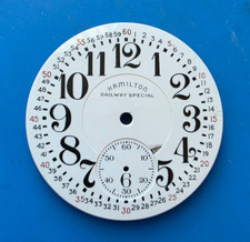 VINTAGE 16 SIZE HAMILTON RAILWAY SPECIAL DOUBLE SUNK POCKET WATCH PORCELAIN DIAL