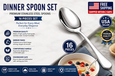 Classic 16-Pcs Tablespoon Set - Durable Dishwasher Safe Stainless Steel Spoons