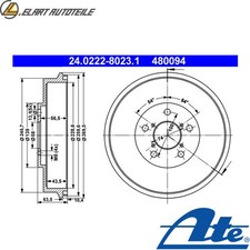 2x BREMSTROMMEL 24.0222-8023.1 FÜR SUBARU IMPREZAFORESTERLEGACYII EJ161 1.6L