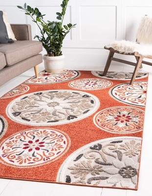 Unique Loom Outdoor Modern Collection Area Rug 6 1 X 9 Rectangle Terracotta/