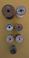Lot Of 7 Vintage Antique Wooden Thread Spools Sewing Coats Clark's