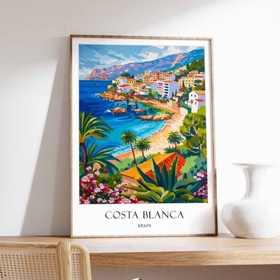3_Costa Blanca Poster, Spanien Poster, Strandposter, Mittelmeer Poster, Küste