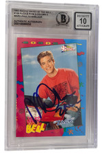 Mark-Paul Gosselaar Signed Saved by the Bell 1992 Pacific Card #108 Beckett 10