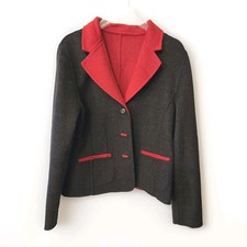 Pendleton Red Black Merino Wool Preppy Capsule Career Blazer Size S Petite