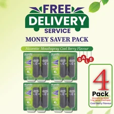 4X Nicorette Mouthspray Quickmist Berry 1mg 13.2ml X 2ct-PACK 4-FREE SHIP