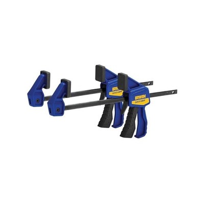 IRWIN QUICK-GRIP Bar Clamps for Woodworking, 2 count (Pack of 1), Blue 
