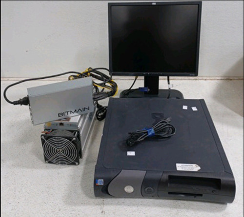 Bitmain Antminer S9_13.5T Bitcoin Mining + Dell Computer + HP 1755 Monitor