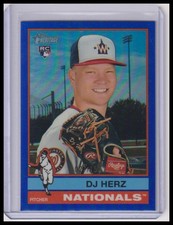2025 Topps Heritage DJ Herz Chrome Blue Rookie #/150 #289 Nationals