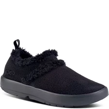 NEW OOFOS Women OOCOOZIE Low Recovery Shoes Retail $120 BLACK Slip-on FREE SHIP