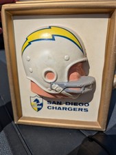 Placa de casco de fútbol americano Technigraph NFL 1965, cargadores de San Diego