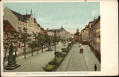 Munich Promenadeplatz Hotel Bayerischer Hof Germany UDB c1905 postcard w145