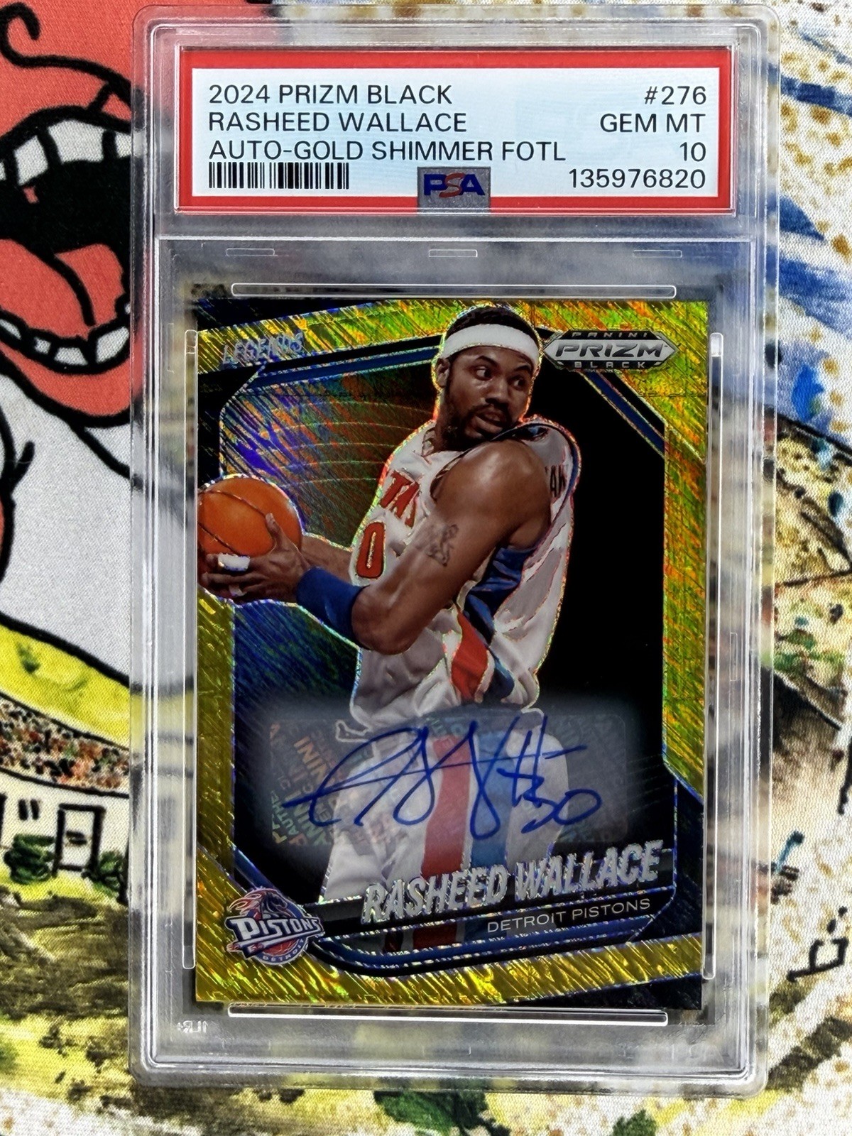 2024-25 Prizm Black • Rasheed Wallace Gold Shimmer AUTO • FOTL • PSA 10 • #/10