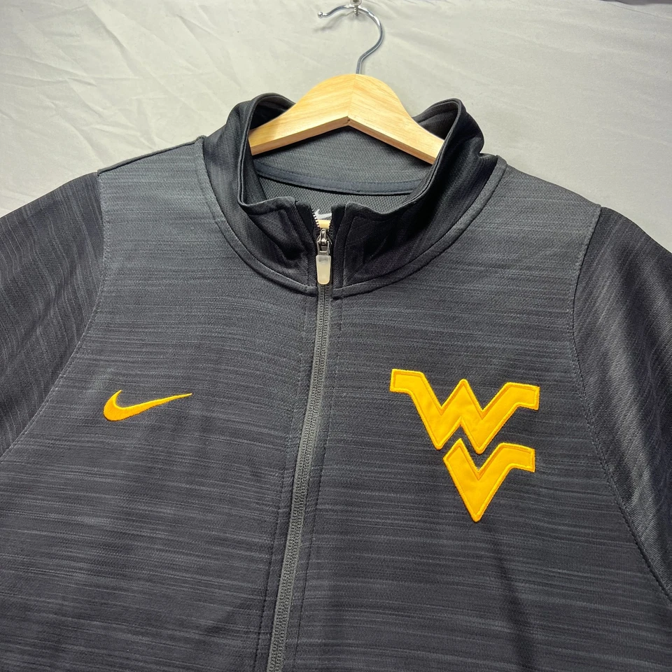 West Virginia Mountaineers Full Zip Sweatshirt Men 2XL Black Nike Dri Fit Jacket - Image 3 of 4