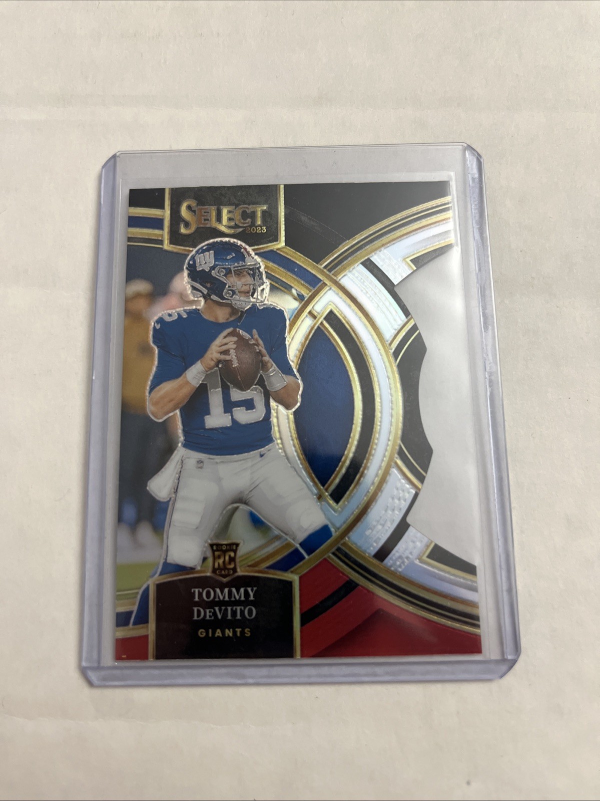 2023 Panini Select- Premier Level Tommy DeVito #102 Red & Blue Prizm Die-Cut (RC