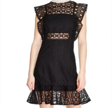 Sandro Paris France Black Lace Link Dress Size 34 / 2