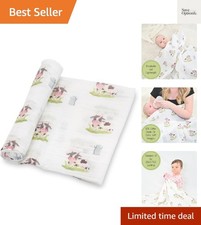 Muslin Swaddle Blankets, 100 Organic Cotton Baby Swaddle  47" x 47", Breath...