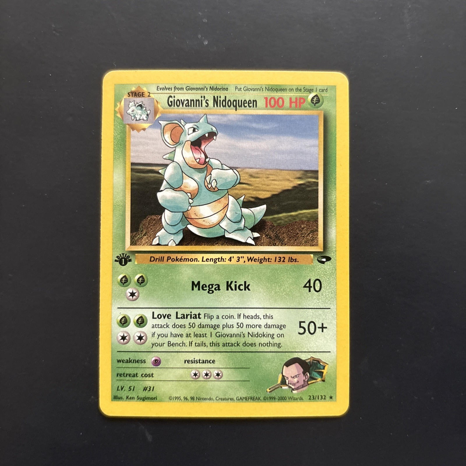 Pokemon Card Giovanni's Nidoqueen 23/132 Gym Challenge 1st Edition Rare NM