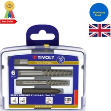 Reliable 6-Piece Broken Screw Extractor Set with Optimized Grip and Storage Box