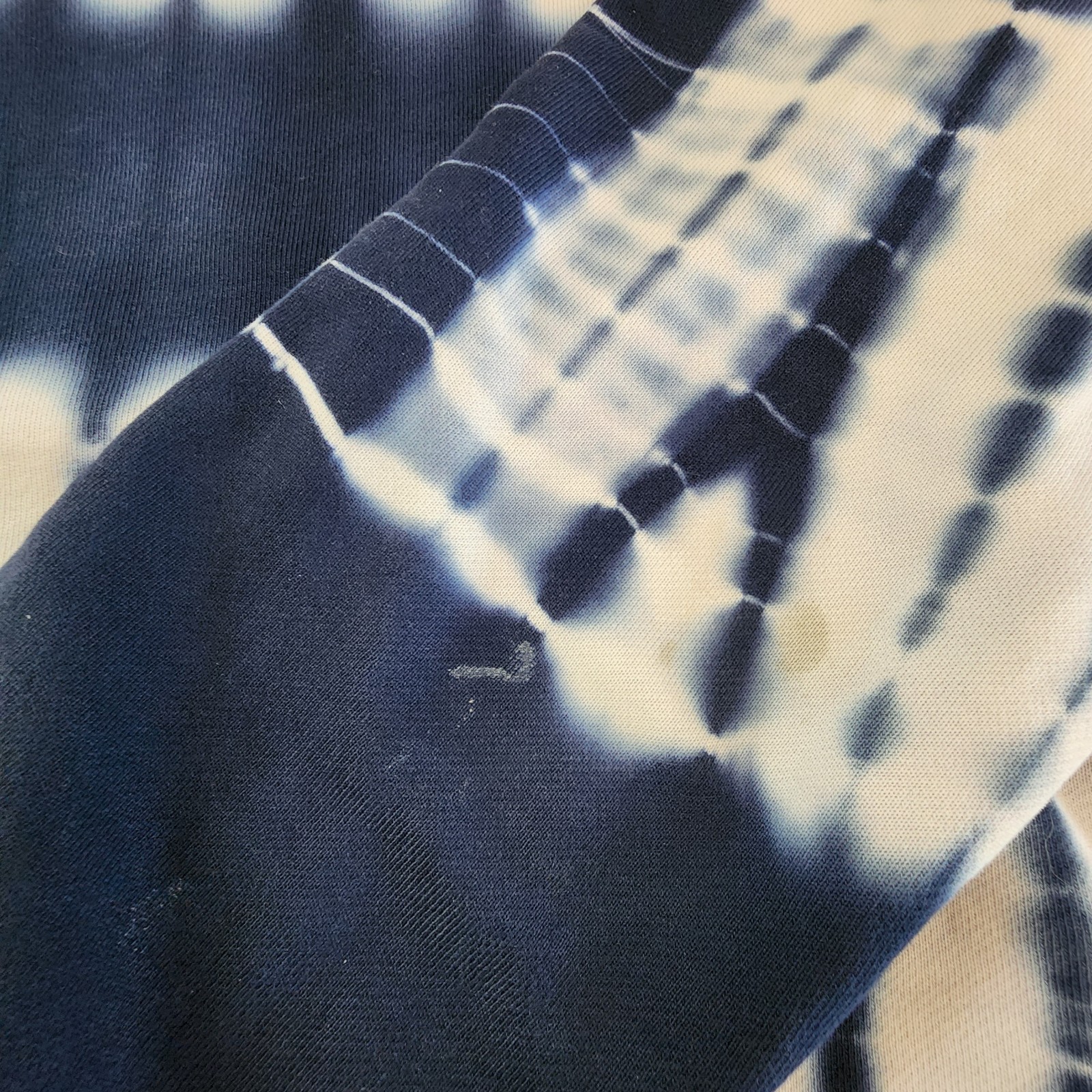 Madewell Hoodie L Tie Dye Navy White Cotton Boho Hippie Beachy Cozy Sweatshirt