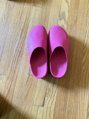 Crocs Dylan Platform Clog Juice Hot Pink Chunky Leather Look Mule W9 M7 209869