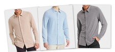 Commuter Work shirts Button-Down Wicking Quick Dry Blue/Gray/Tan All In Motion