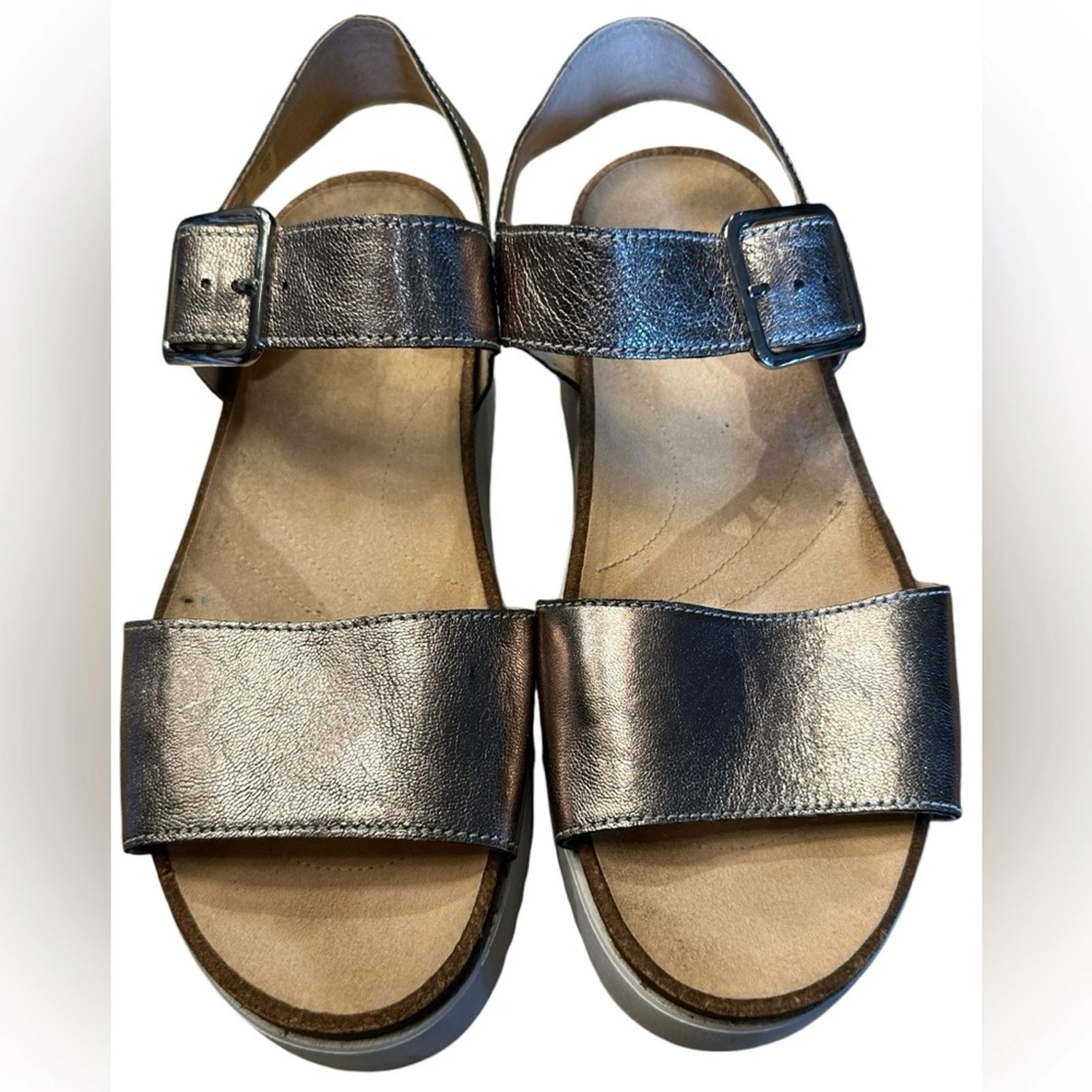 Sandali donna Clarks misura 10 oro rosa plateau metallizzato