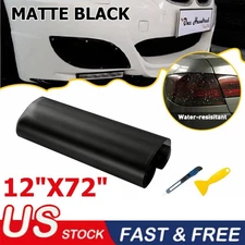 12" x 72" Matte Black Smoke Car Headlight Taillight Fog Vinyl Tint Film Sheet US