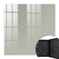 Schwarz Design Schl&uuml;sselkasten aus Metall mit Glasfront Neutralgrau 30x30 cm