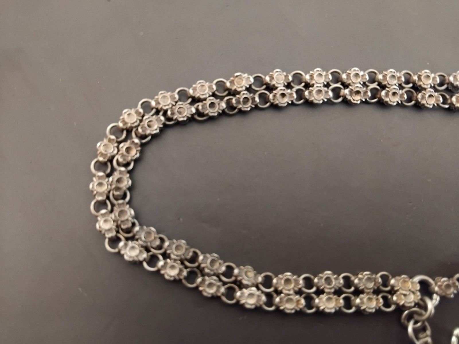 Solid Silver Gusset Watch Chain Solid Silver Guss… - image 3