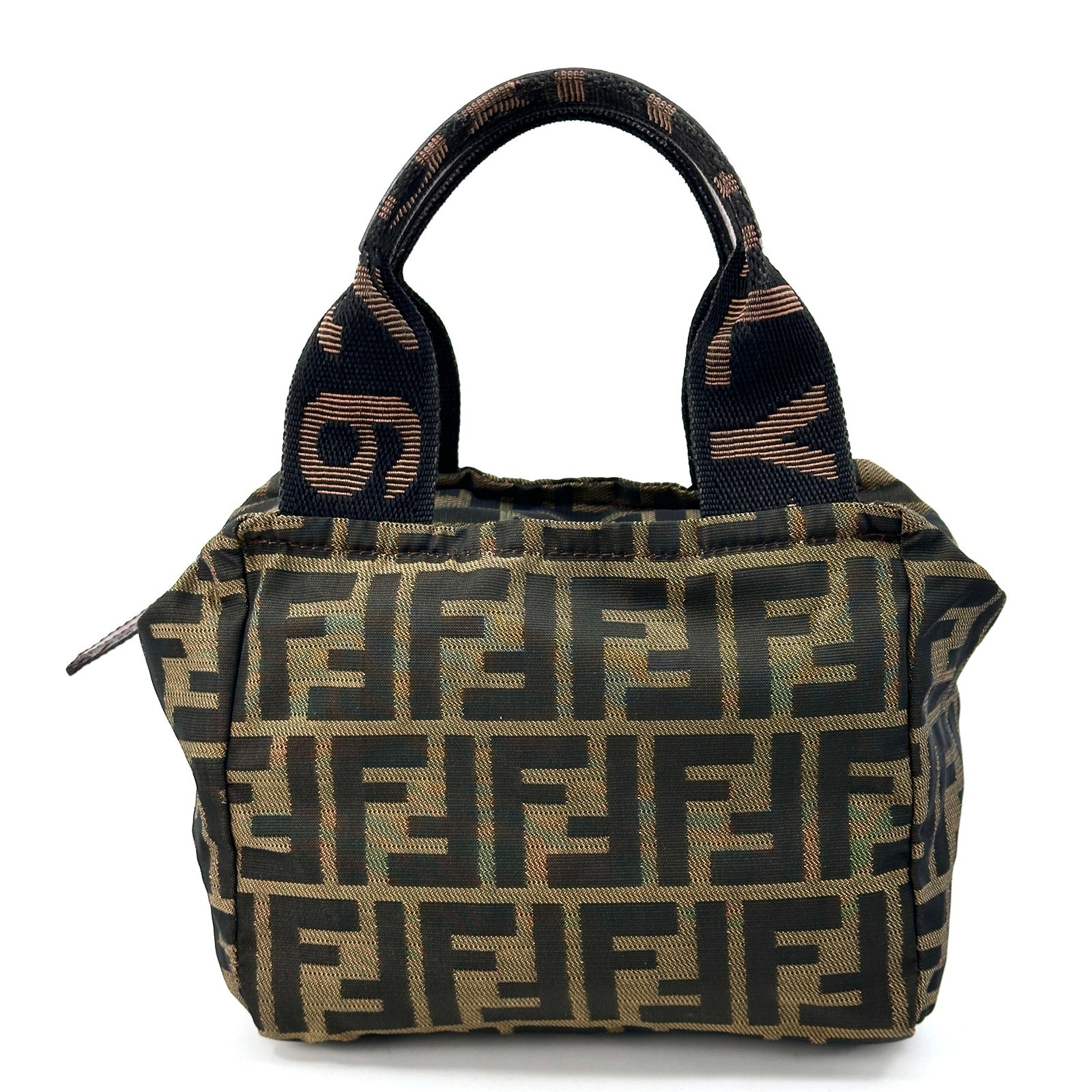 Fendi Pouch Purse Hand bag Zucca  Nylon Authentic 344T0326