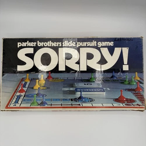 VINTAGE Sorry COMPLETE with Inserts Parker Brothers 1972 Classic Board Game
