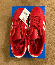 adidas Samba Low Top Lace-Up Athletic Sneakers Solid Red/White w/ Box